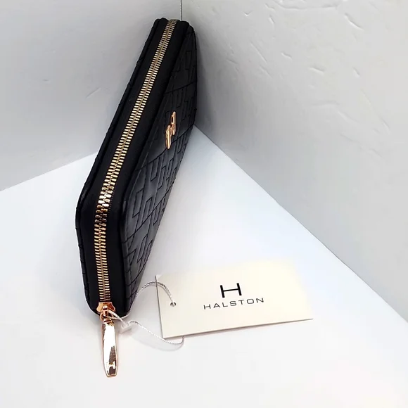 HALSTON WOMEN'S WALLET, BLACK COLOR WITH ZIPPER - Picture 3 of 15